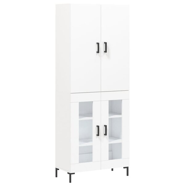 vidaXL Buffet haut Blanc 69 5x34x180 cm Bois d'ingénierie