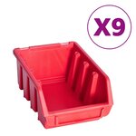 vidaXL Kit de bacs de stockage et panneaux muraux 103Pièces rouge et noir