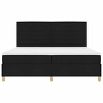 vidaXL Lit à ressorts avec matelas Noir 200 x 200 cm tissu