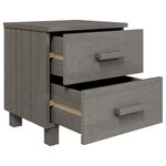 vidaXL Tables de chevet HAMAR 2Pièces Gris clair 40x35x44 5cm Bois massif
