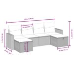 vidaXL Salon de jardin 6 Pièces avec coussins gris résine tressée