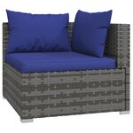 Salon de jardin meuble d'extérieur ensemble de mobilier 4 pièces avec coussins résine tressée gris 02_0016180