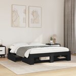 vidaXL Cadre de lit sans matelas noir 150x200 cm bois d'ingénierie