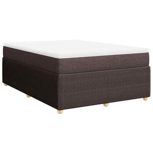 vidaXL Sommier à lattes de lit avec matelas Marron foncé 140x190 cm