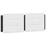 vidaXL Coussin de tête de lit Zadar blanc et noir 137 cm similicuir