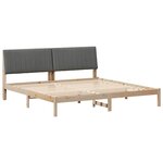 vidaXL Cadre de lit avec tête de lit Marron 200 x 200 cm Pin massif