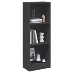 vidaXL Bibliothèque à 3 niveaux gris 40x24x109 cm bois d'ingénierie