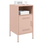 vidaXL Table de chevet rose 36x39x68 cm acier laminé à froid