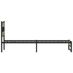 vidaXL Cadre de lit en métal sans matelas chêne sonoma 75x190 cm
