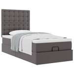 vidaXL Lit ottoman avec matelas gris 80x200 cm similicuir