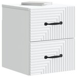 vidaXL Cabinet de chevet mural avec tiroir Blanc 34 5 x 33 x 40 cm