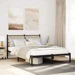 vidaXL Cadre de lit en métal sans matelas chêne sonoma 140x190 cm