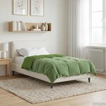 vidaXL Duvet d'été simple Matelassé Vert 140 x 220 cm Microfibre