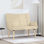vidaXL Sofa 2 places Crème 115 x 61 x 87 cm Tissu