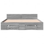 vidaXL Cadre de lit et tiroirs sonoma gris 140x200cm bois d'ingénierie