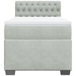 vidaXL Sommier à lattes de lit et matelas Gris clair 100x200cm Velours