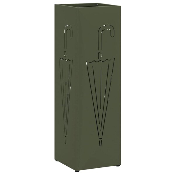 vidaXL Porte-parapluie Olive 15 5 x 15 5 x 49 cm Acier