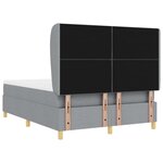 vidaXL Lit à ressorts avec tête de lit Gris clair 200 x 160 cm tissu