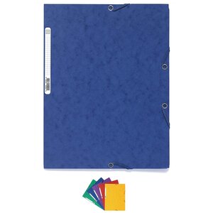 Chemise 3 rabats à élastiques carte lustrée 400g/m² A4 Coloris aléatoire x 50 EXACOMPTA