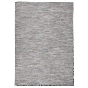 vidaXL Tapis à tissage plat d'extérieur 140x200 cm Marron et bleu