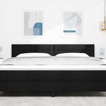 vidaXL Tête de lit avec tête de lit Noir 180 cm Cuir synthétique