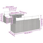 vidaXL Ensemble de repas de jardin de 6 pièces avec coussins gris en rattan poly acacia