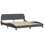 vidaXL Lit avec matelas gris foncé 180x200 cm velours