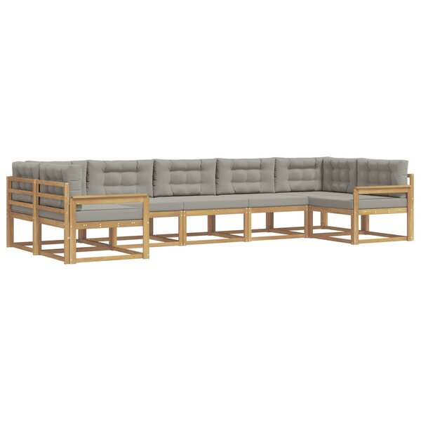 vidaXL Ensemble de canapés d'extérieur 7 pc Blanc et gris clair