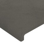 vidaXL Tête de lit à LED Gris foncé 183x16x118/128 cm Velours