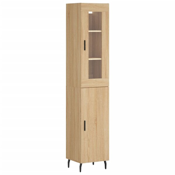 vidaXL Buffet haut Chêne sonoma 34 5x34x180 cm Bois d'ingénierie