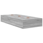 Cadre de lit de rangement vidaXL Gris Sonoma 90x190 cm