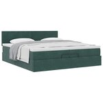 vidaXL Cadre de lit ottoman avec matelas vert foncé 200x200 cm velours