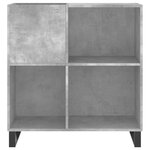 vidaXL Armoire à disques gris béton 84 5x38x89 cm bois d'ingénierie