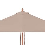 vidaXL Parasol d'extérieur avec mât en bois 150x200 cm taupe