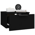 vidaXL Table de chevet murale noir 34x30x20 cm