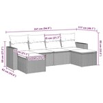 vidaXL Salon de jardin avec coussins 6 Pièces marron résine tressée