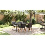 vidaXL Ensemble de jardin 5 pièces en rotin noir