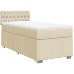 vidaXL Sommier à lattes de lit avec matelas Crème 80x200 cm Tissu