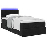 VidaXL Cadre de lit ottoman avec matelas noir 100x200cm velours