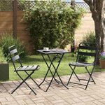 vidaXL Ensemble bistro de jardin 3 Pièces Anthracite Acier