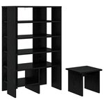 vidaXL Cabinet à chaussures 2 Pièces Chêne noir Bois d'ingénierie