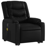 vidaXL Fauteuil inclinable de massage Noir Similicuir