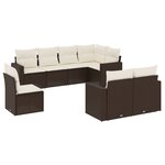 vidaXL Salon de jardin 8 Pièces avec coussins marron résine tressée