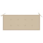 vidaXL Banc Batavia avec coussin beige 120 cm Bois de teck massif