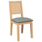 vidaXL Chaises à manger coussins 2 Pièces bois massif caoutchouc