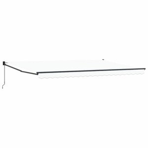 vidaXL Auvent Rétractable Blanc 500 × 300 cm Tissu et Métal