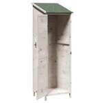 vidaXL Abri de jardin Blanc 59 5 x 56 x 176 5 cm Bois d'ingénierie