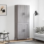 vidaXL Buffet haut Sonoma gris 69 5x34x180 cm Bois d'ingénierie