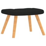 vidaXL Chaise de relaxation avec tabouret Noir Tissu
