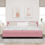 vidaXL Lit à ressort LED avec matelas Rose 200 x 200 cm Velours